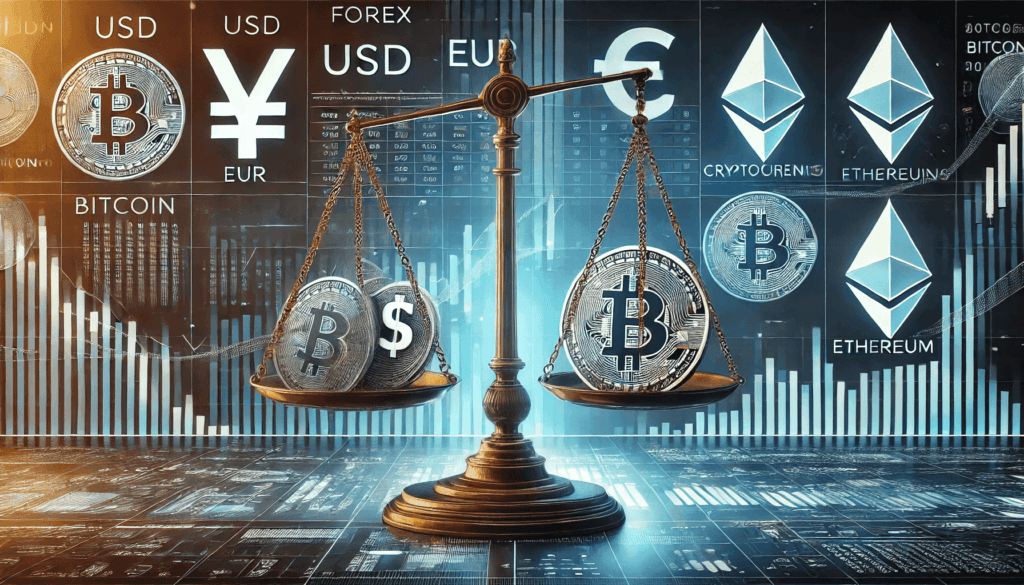 مقایسه فارکس و ارزهای دیجیتال