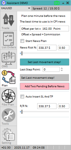 تصویر اکسپرت مدیریت سرمایه Assistant برای MT5 با امکانات پارشال کلوز و Trailing Stop