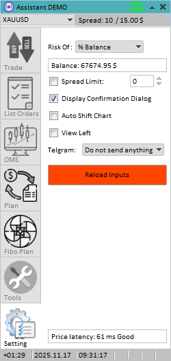 تصویر اکسپرت مدیریت سرمایه Assistant برای MT5 با امکانات پارشال کلوز و Trailing Stop