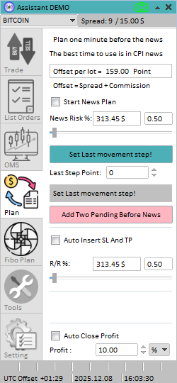 تصویر اکسپرت مدیریت سرمایه Assistant برای MT5 با امکانات پارشال کلوز و Trailing Stop